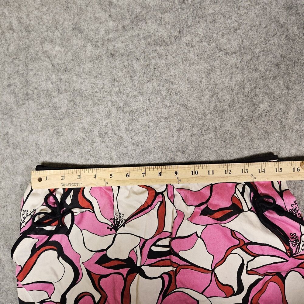 Womens Y2K Pink Black Floral Whimsical Baddie Scallop Hem Skirt Stretch Size 10 - Picture 5 of 8